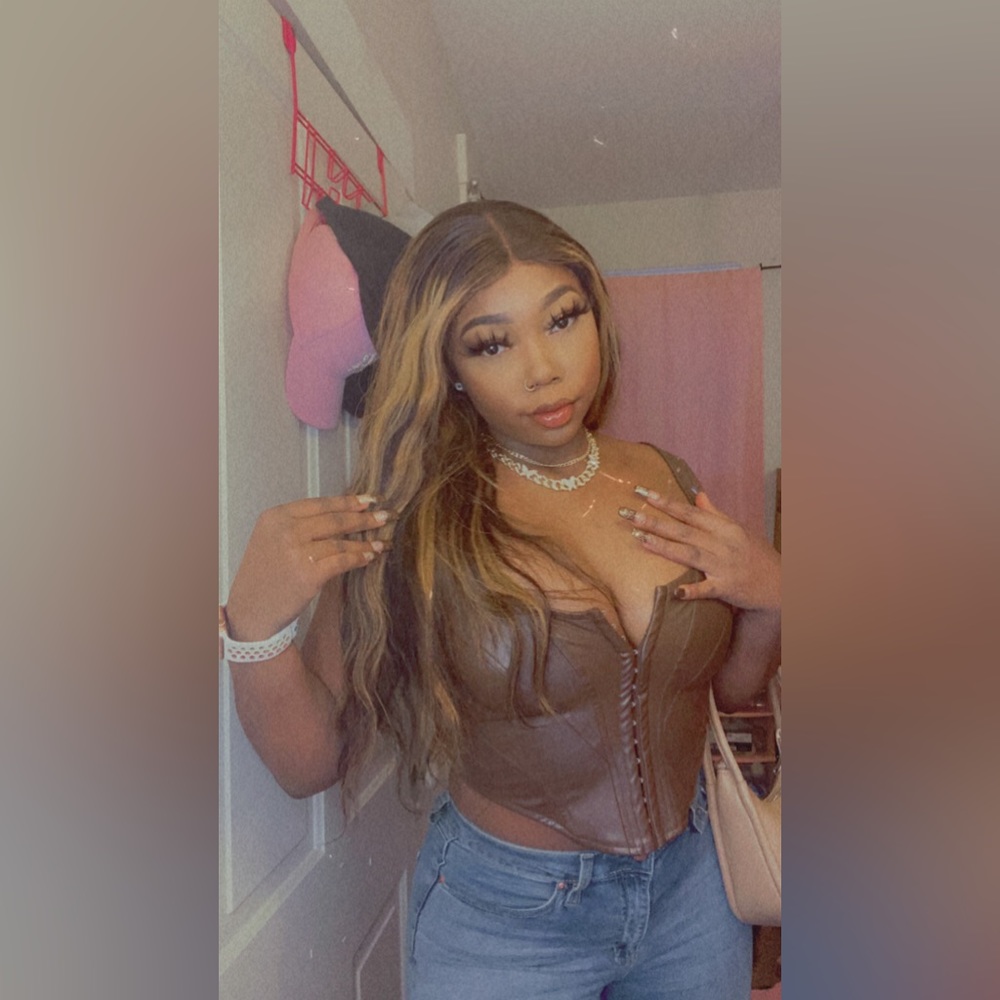 Windsor brown leather crop corset